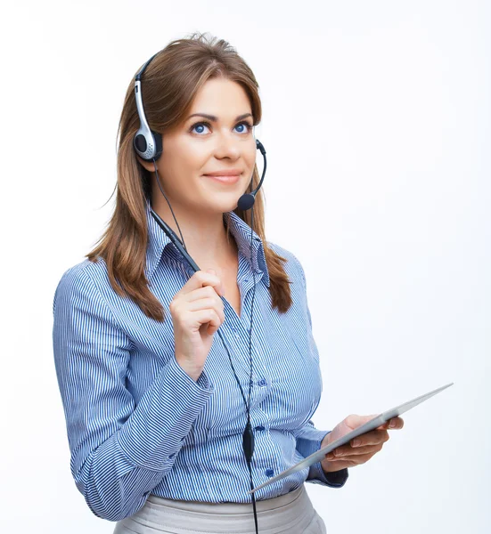 Zakenvrouw met headset — Stockfoto