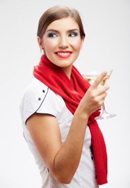 cam ile mutlu bir kadın