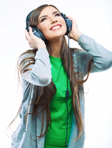 Woman with headphones — Stock Photo, Image