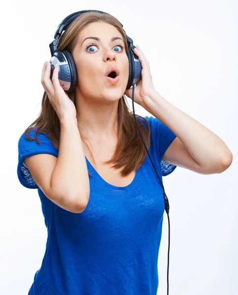 Woman listening music — Stock Photo, Image