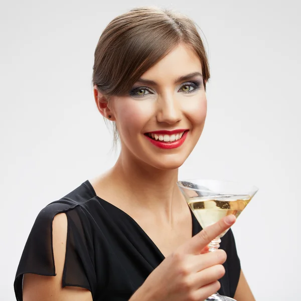Woman with glass — Stock Photo, Image