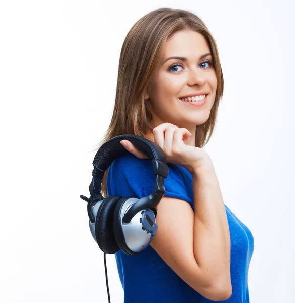 Woman listening music — Stock Photo, Image