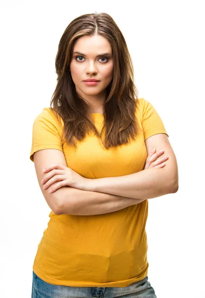 Mujer joven retrato aislado —  Fotos de Stock