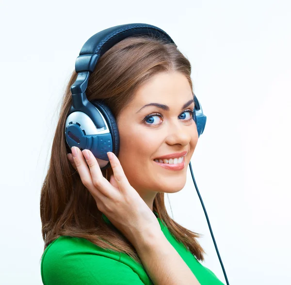 Mujer con auriculares —  Fotos de Stock