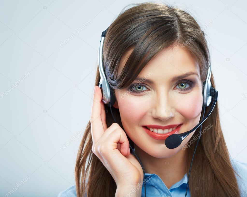 Woman call center operator