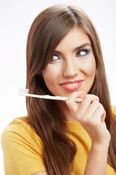 Woman with toothy brush — Stock Photo, Image