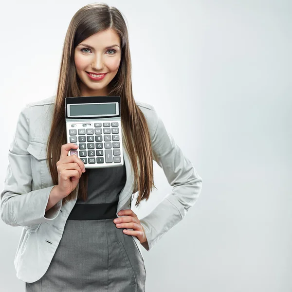 kadın muhasebeci gösteri hesap makinesi