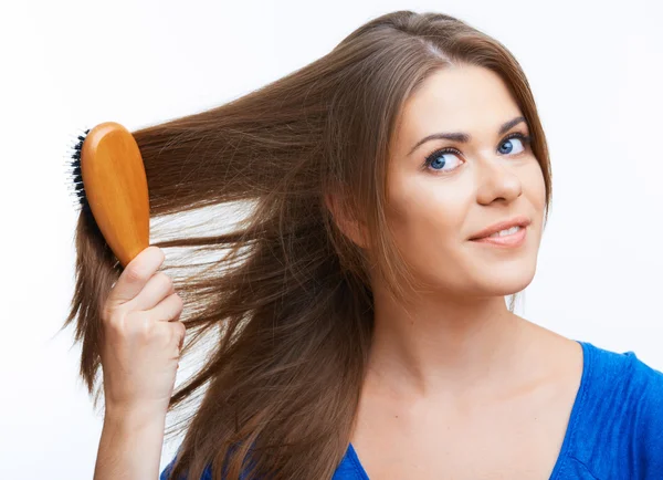 Peine de mujer pelo largo —  Fotos de Stock