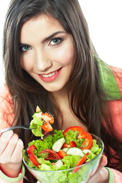 Woman eating salad — Stock Photo, Image