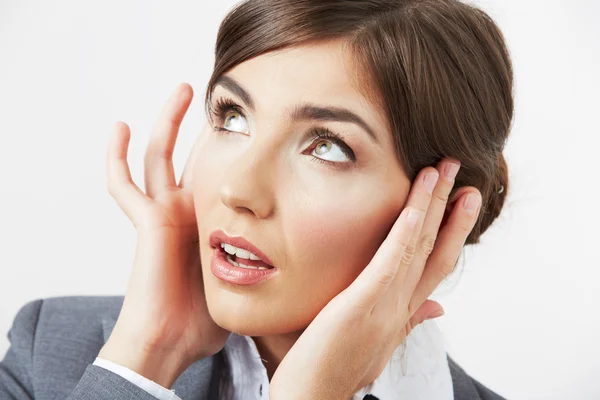 Mujer de negocios con dolor de cabeza — Foto de Stock