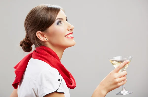 Woman with glass — Stock Photo, Image