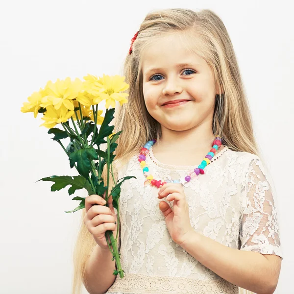 Girl with flowers — Stock Photo, Image