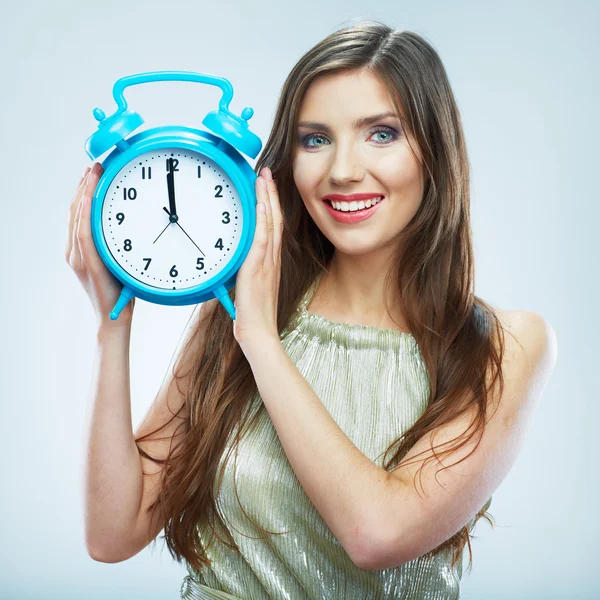 Woman hold watch — Stock Photo, Image