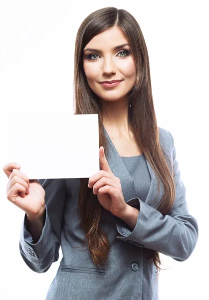 Business woman hold board — Stock Photo, Image