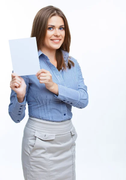 Zakenvrouw met blanco boord — Stockfoto