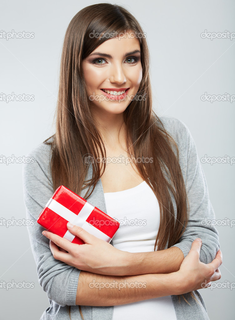 Woman hold gift