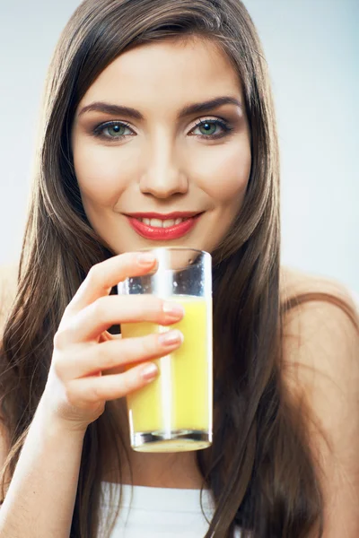 Woman with juice — Stock Photo, Image