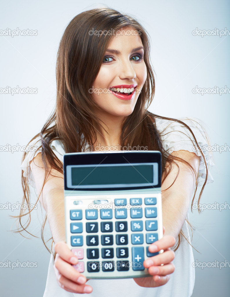 Woman hold count machine