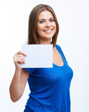 kadın gösteren boş tabela