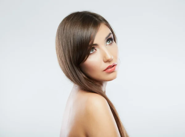 Retrato de mulher jovem com cabelo comprido — Fotografia de Stock