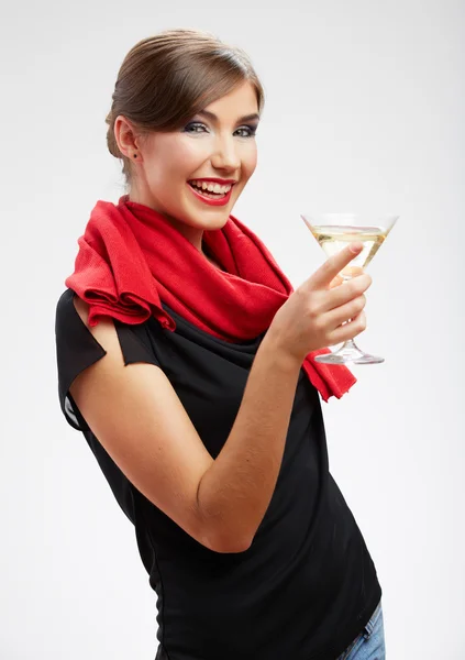 Frau mit Wein — Stockfoto