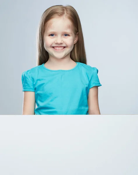 Dívka s prázdné desky — Stock fotografie