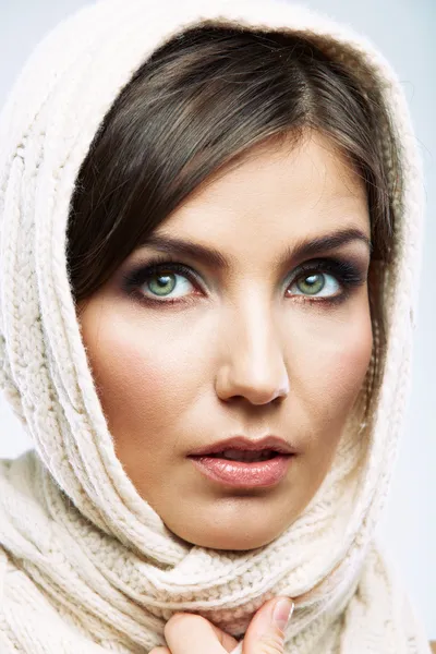 Beauty style female model with scarf — Stock Photo, Image