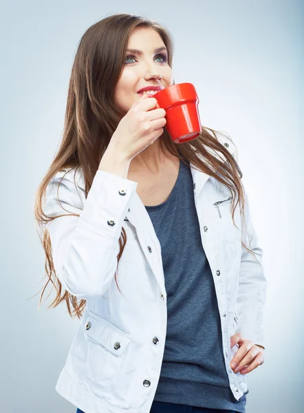 Vrouw met cup — Stockfoto