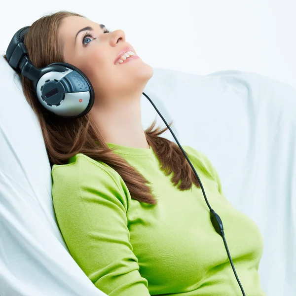 Mujer con auriculares —  Fotos de Stock