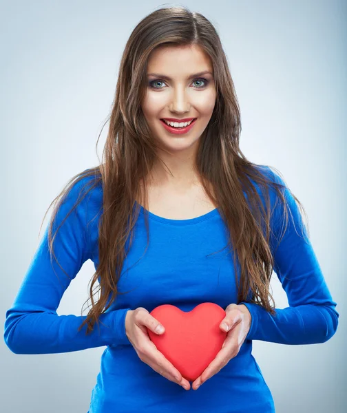 Woman hold heart — Stock Photo, Image