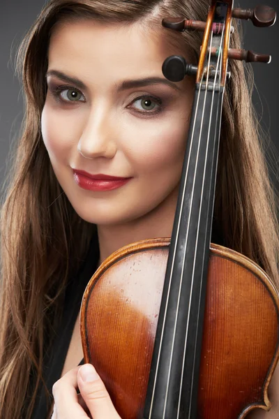 Žena s housle — Stock fotografie