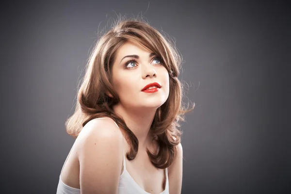 Mujer con el pelo rizado —  Fotos de Stock