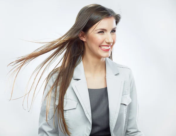 Mulher de negócios com cabelo em movimento . — Fotografia de Stock