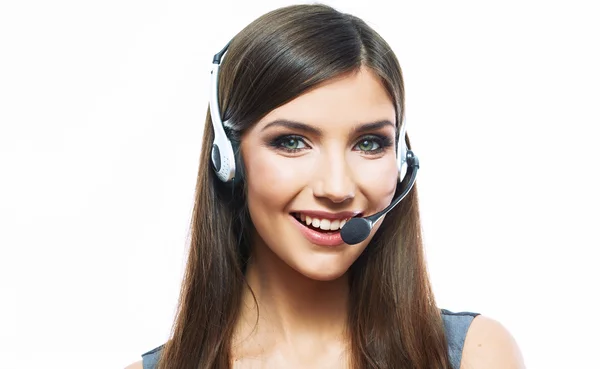 Smiling woman operator — Stock Photo, Image