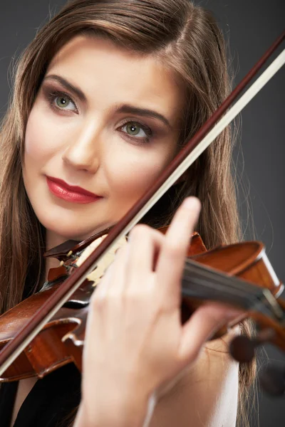 Donna con Violino — Foto Stock