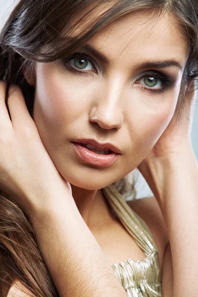 Beauty woman face close up portrait. — Stock Photo, Image