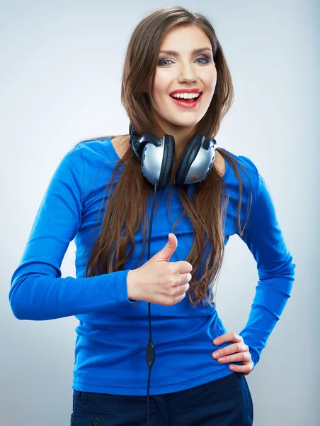 Mujer con auriculares —  Fotos de Stock