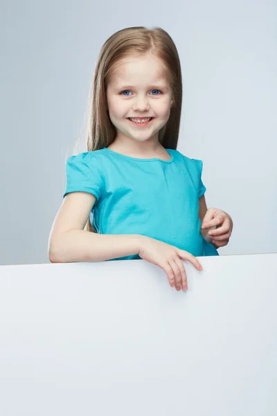 Girl with blank board Stock Photo