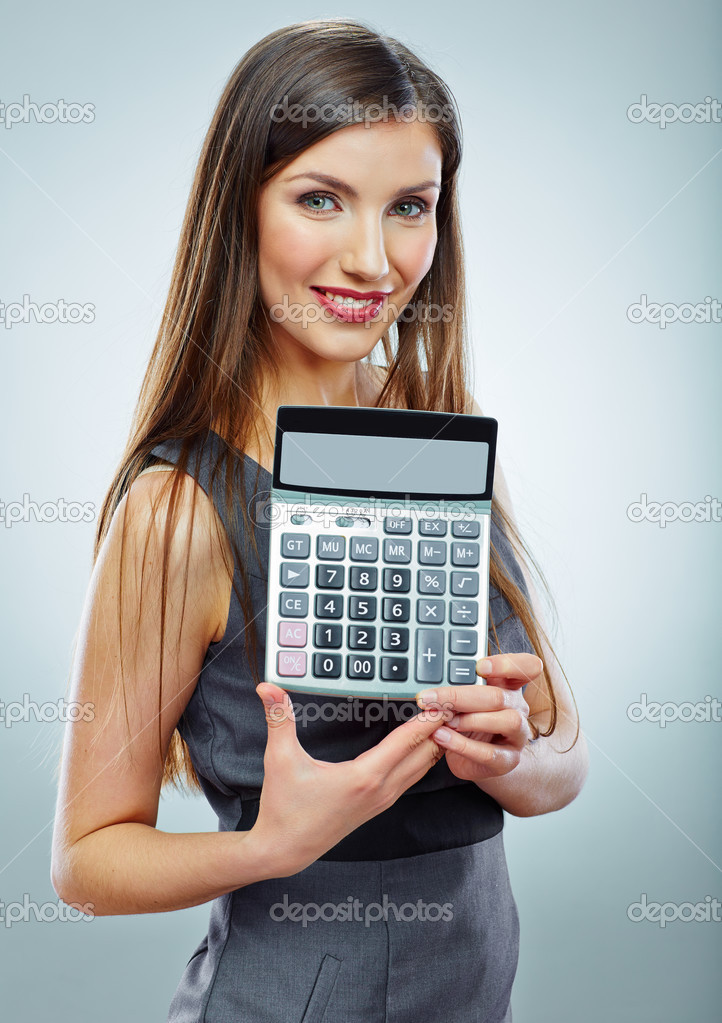 Business woman with calculator