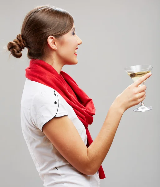 Donna tenere il vino — Foto Stock