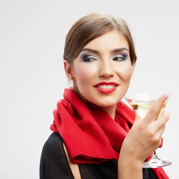 Woman with wine — Stock Photo, Image