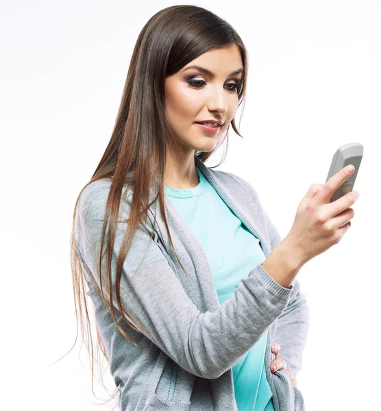 Vrouw met telefoon — Stockfoto