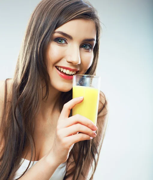 Woman with juice — Stock Photo, Image