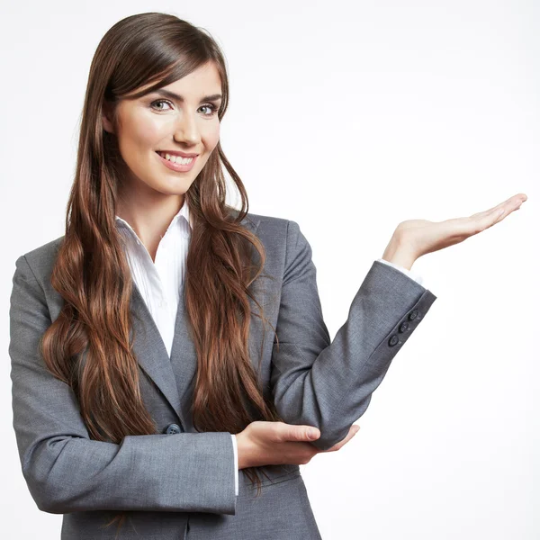 Mujer de negocios mostrar espacio — Foto de Stock