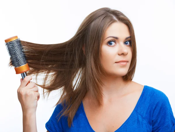 Peine de mujer pelo largo — Foto de Stock