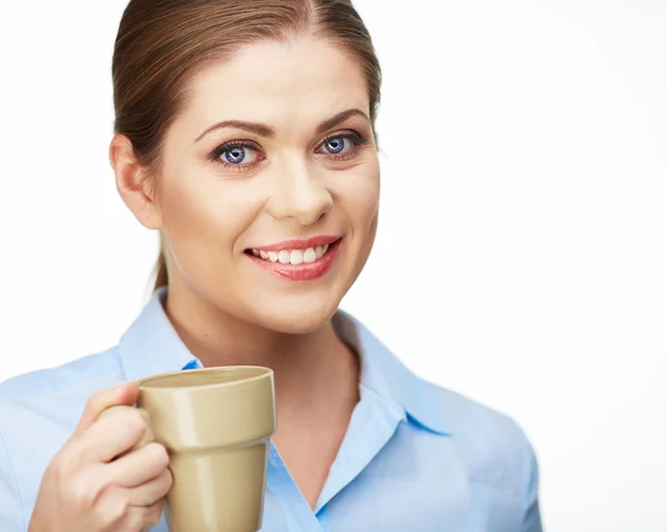 Business woman with cup — Stock Photo, Image