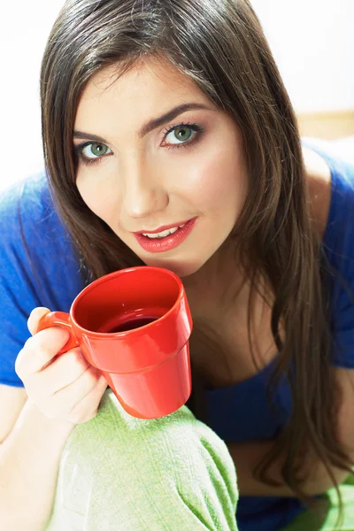 Donna con caffè — Foto Stock