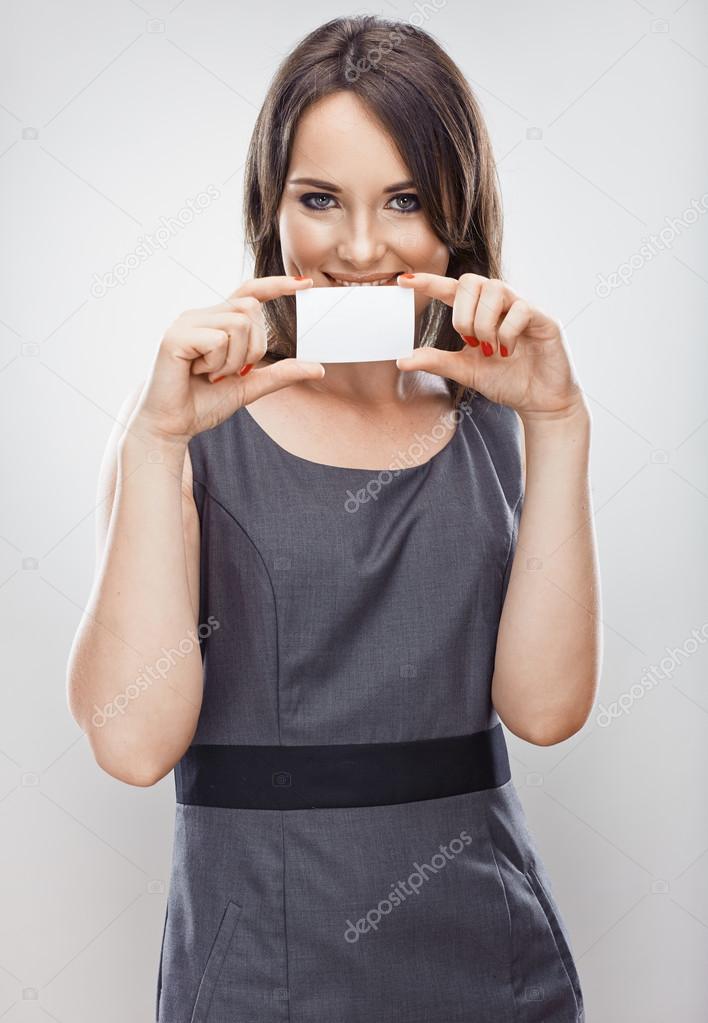 Business woman hold credit card