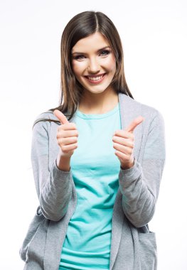 kadın başparmak sırıtmak