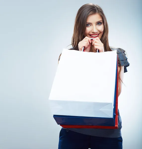 Vrouw boodschappentas — Stockfoto